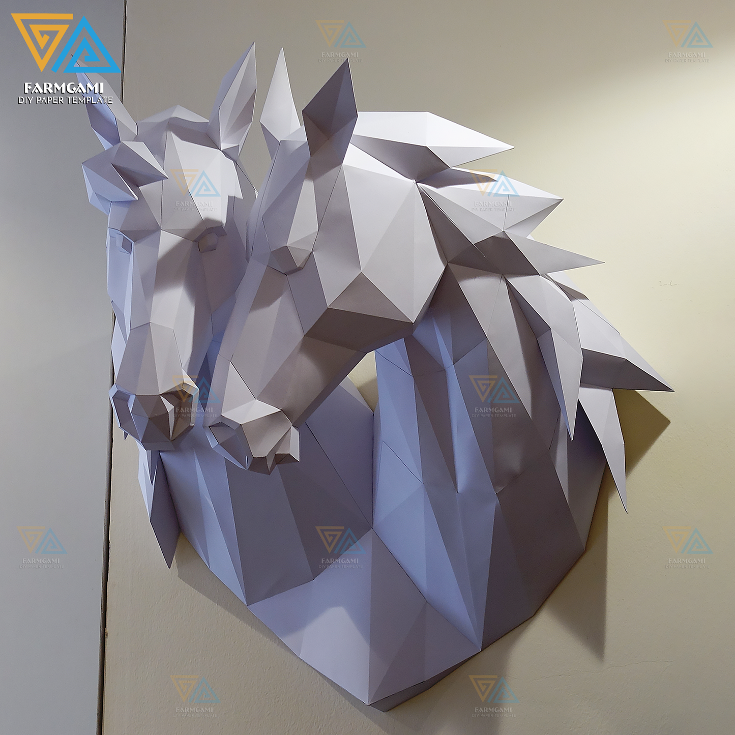 Couple Horse Paper Model template |Couple Horse paper Sculpture |Couple Horse Papercraft Kit DIY 3D Paper Crafts