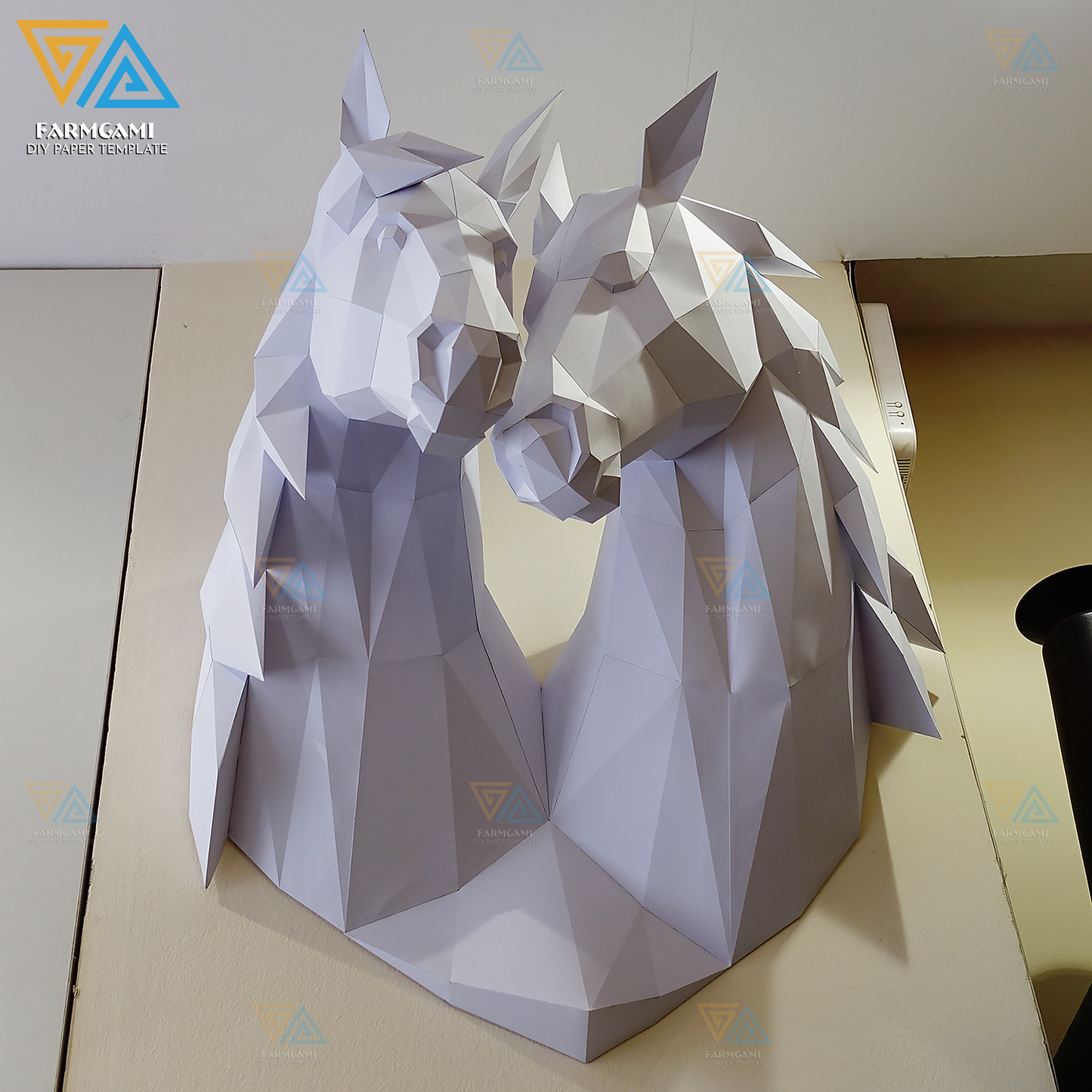 Couple Horse Paper Model template |Couple Horse paper Sculpture |Couple Horse Papercraft Kit DIY 3D Paper Crafts