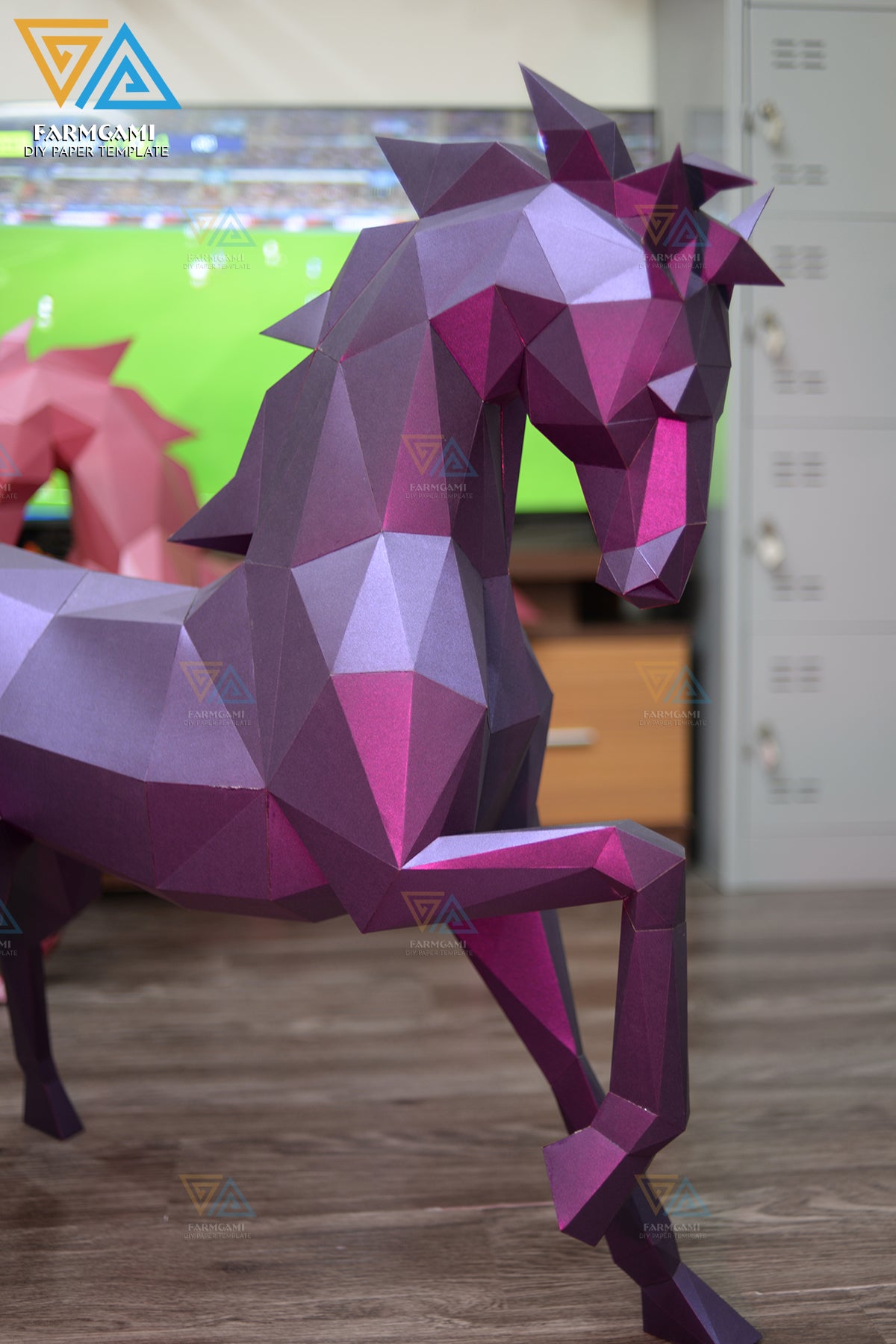 Horse Stand Paper Model Template | Horse Stand Paper Sculpture | Horse Stand Papercraft Kit DIY 3D