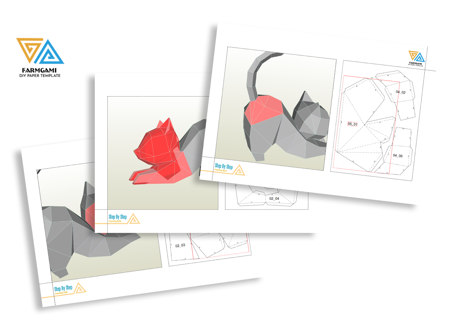 Lazy Cat Paper Model template |Lazy Cat paper Sculpture |Lazy Cat Papercraft Kit DIY 3D Paper Crafts