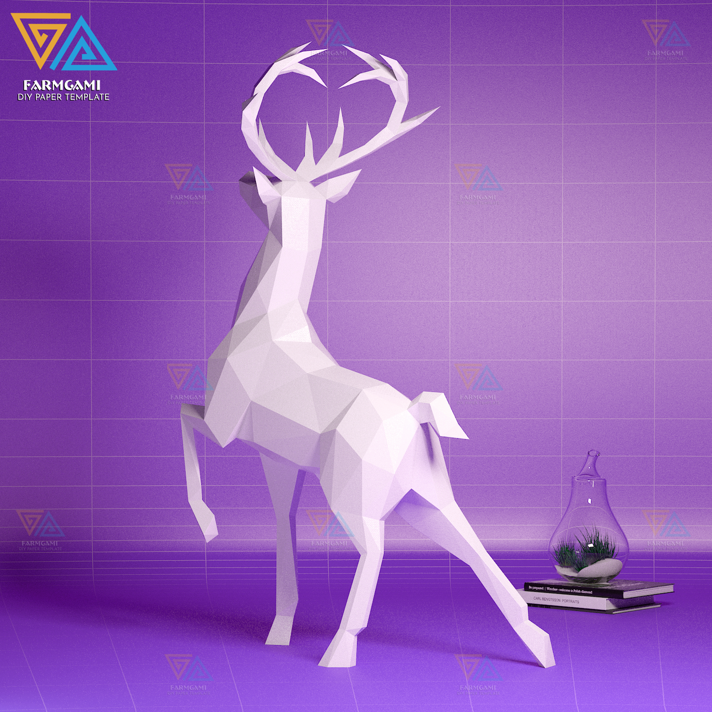 Deer Stand Paper Model Template | Deer Stand Paper Sculpture | Deer Stand Papercraft Kit DIY 3D