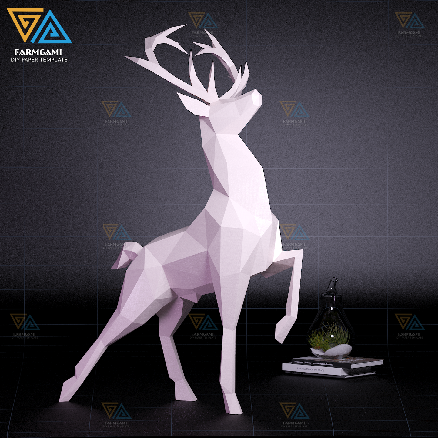 Deer Stand Paper Model Template | Deer Stand Paper Sculpture | Deer Stand Papercraft Kit DIY 3D