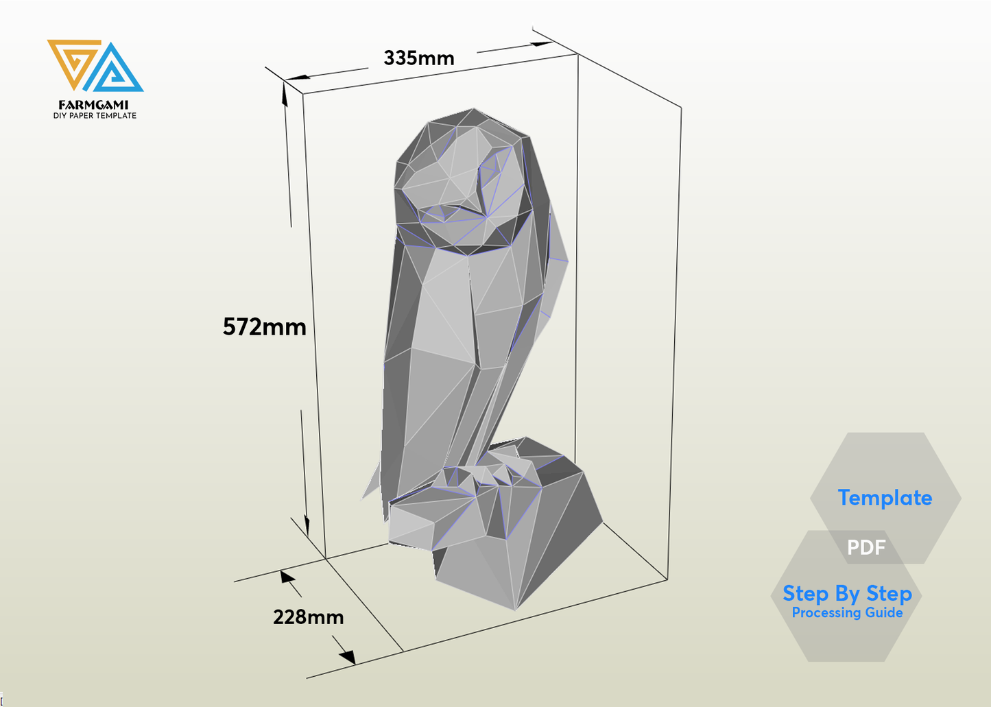 Owl Paper Model template | Owl paper Sculpture | Owl Papercraft Kit DIY 3D Paper Crafts