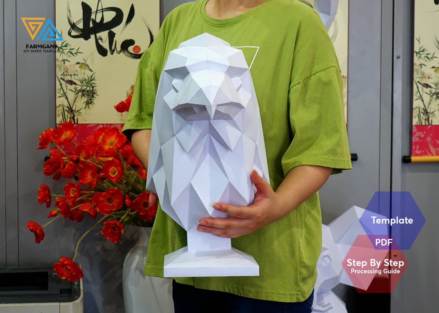 Eagle head Paper Model template |Eagle head paper Sculpture |Eagle head Papercraft Kit DIY 3D Paper Crafts