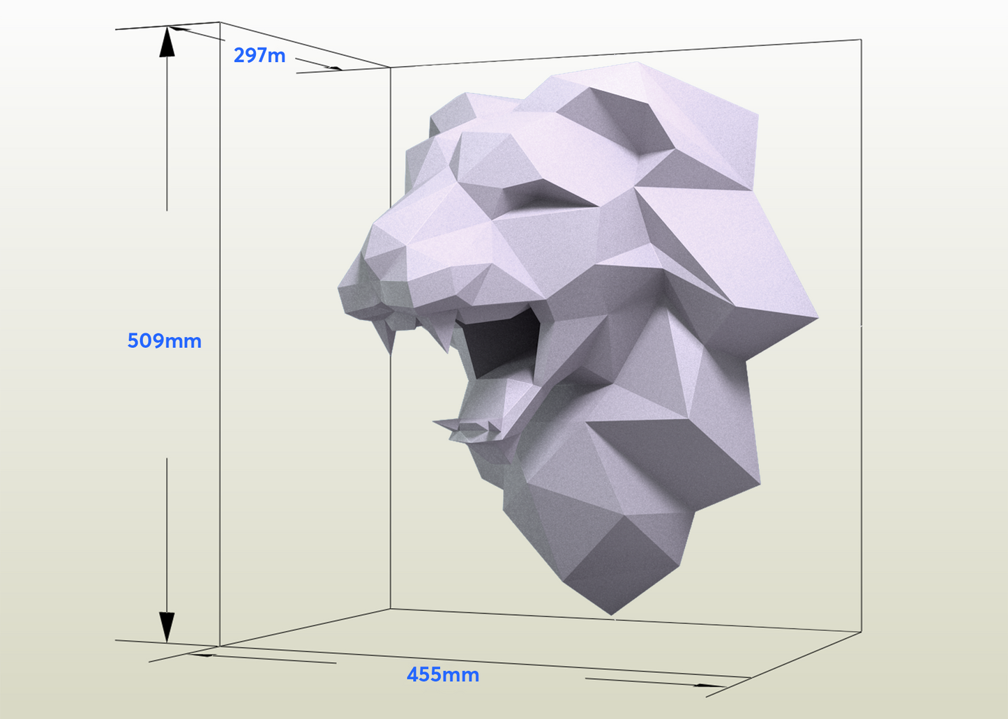Lion head Paper Model template |Lion head paper Sculpture |Lion head Papercraft Kit DIY 3D Paper Crafts