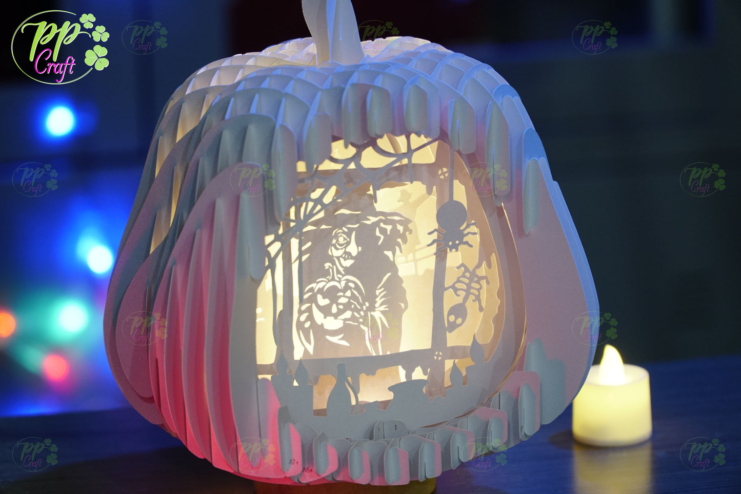 Witch with a Pumpkin SVG for Cricut Machine, Halloween gift Template - Haunted Halloween Paper Gift