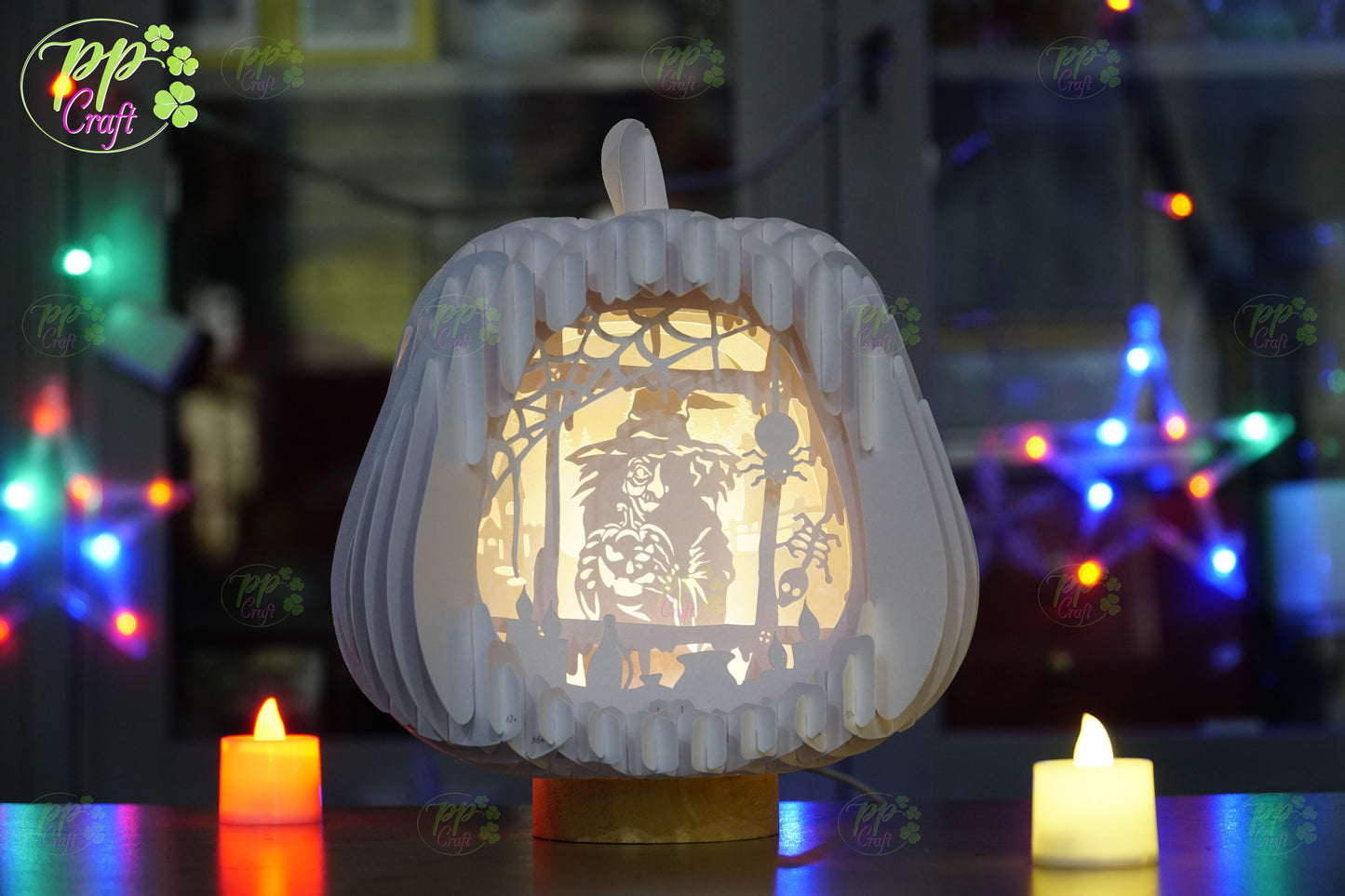 Witch with a Pumpkin SVG for Cricut Machine, Halloween gift Template - Haunted Halloween Paper Gift