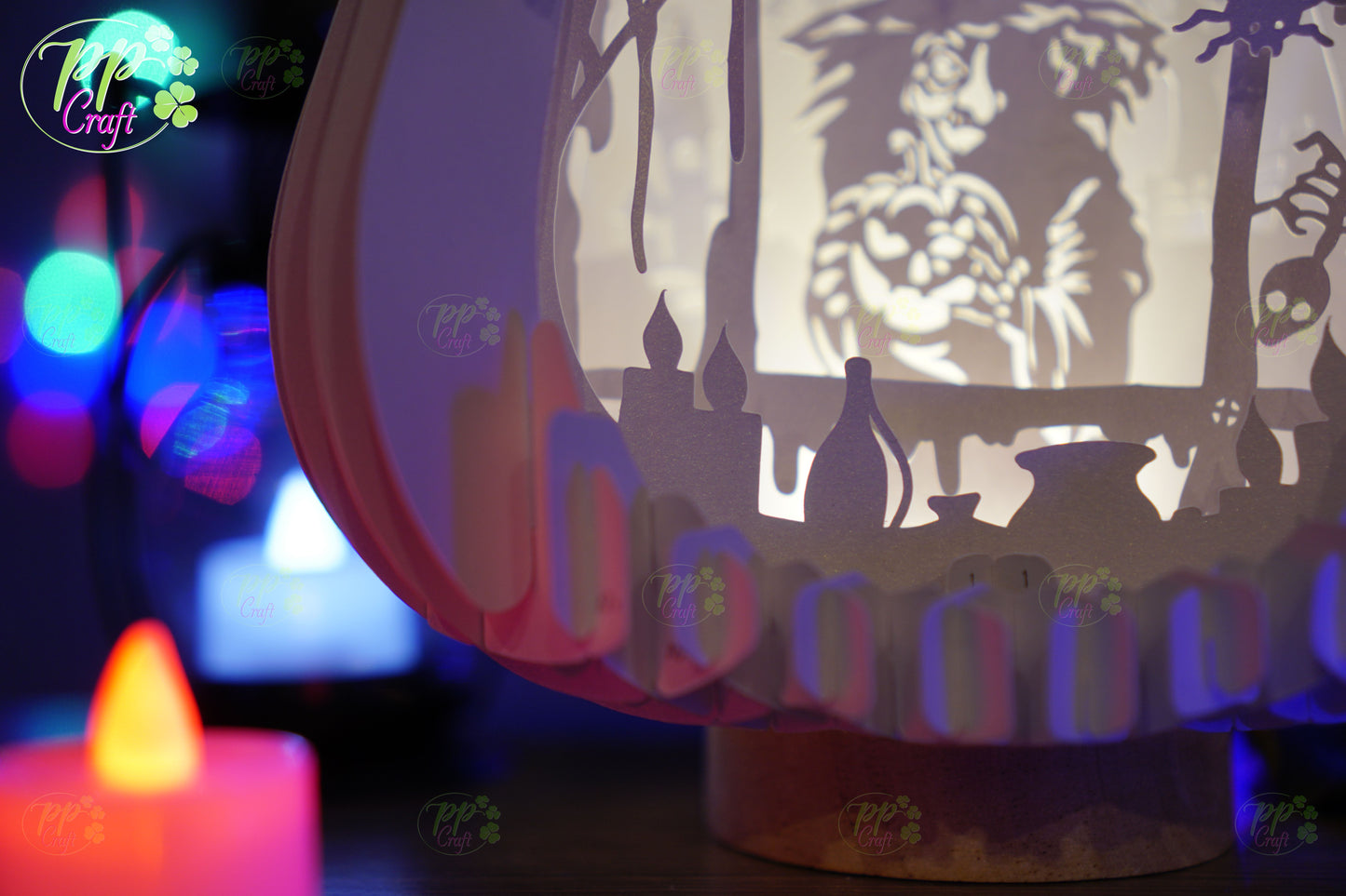 Witch with a Pumpkin SVG for Cricut Machine, Halloween gift Template - Haunted Halloween Paper Gift