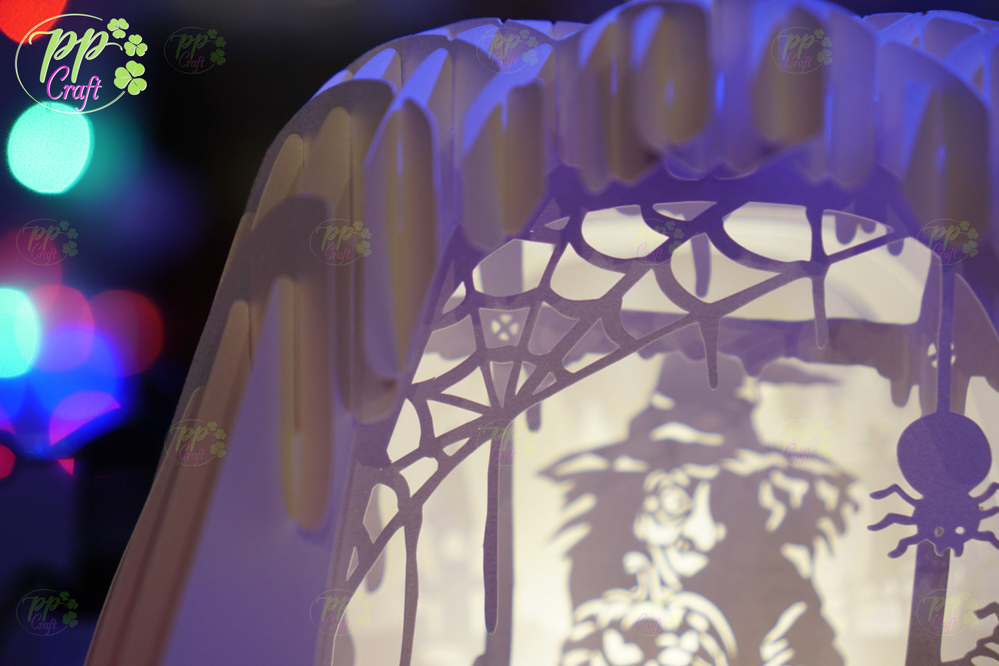 Witch with a Pumpkin SVG for Cricut Machine, Halloween gift Template - Haunted Halloween Paper Gift