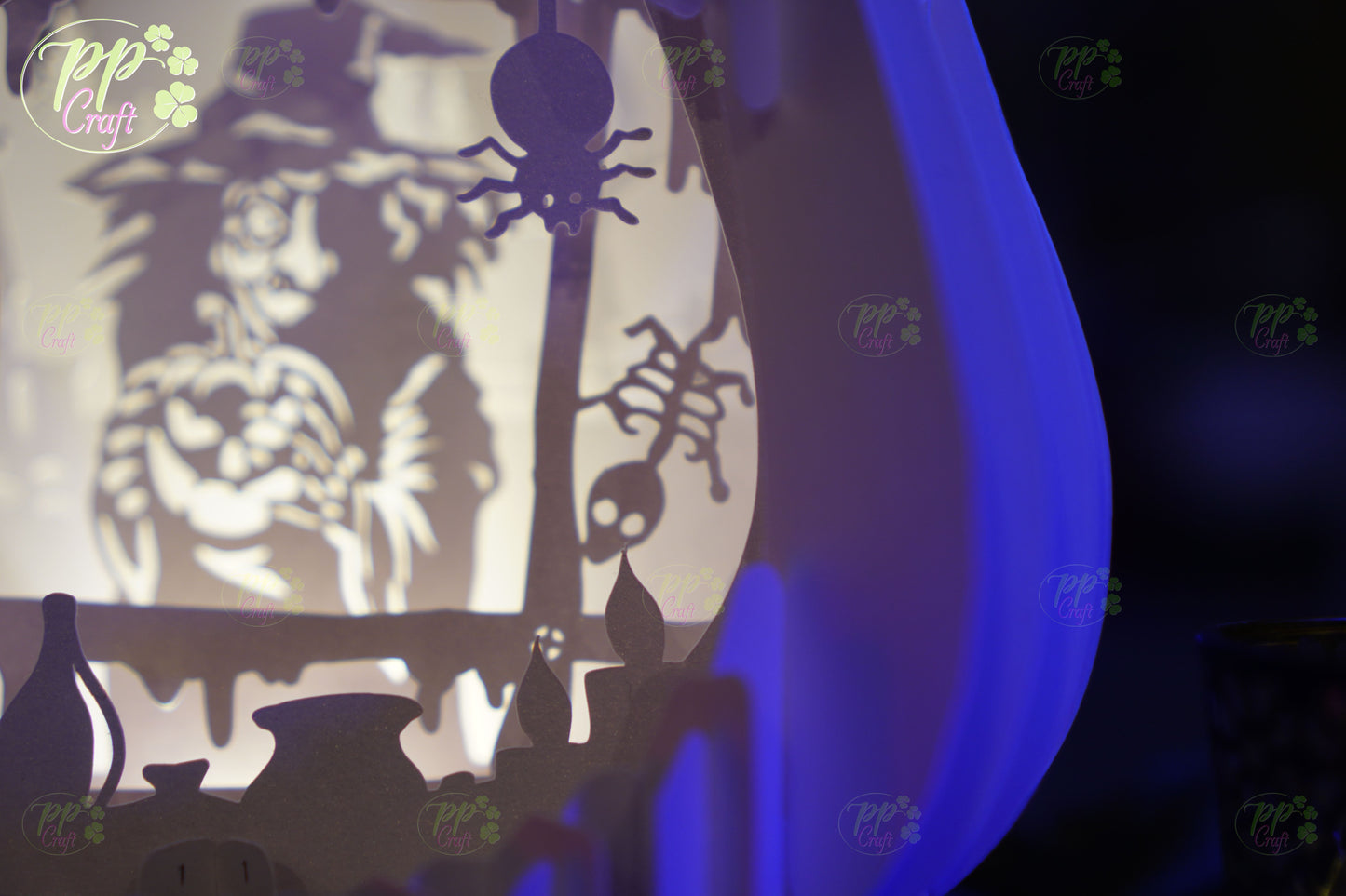 Witch with a Pumpkin SVG for Cricut Machine, Halloween gift Template - Haunted Halloween Paper Gift