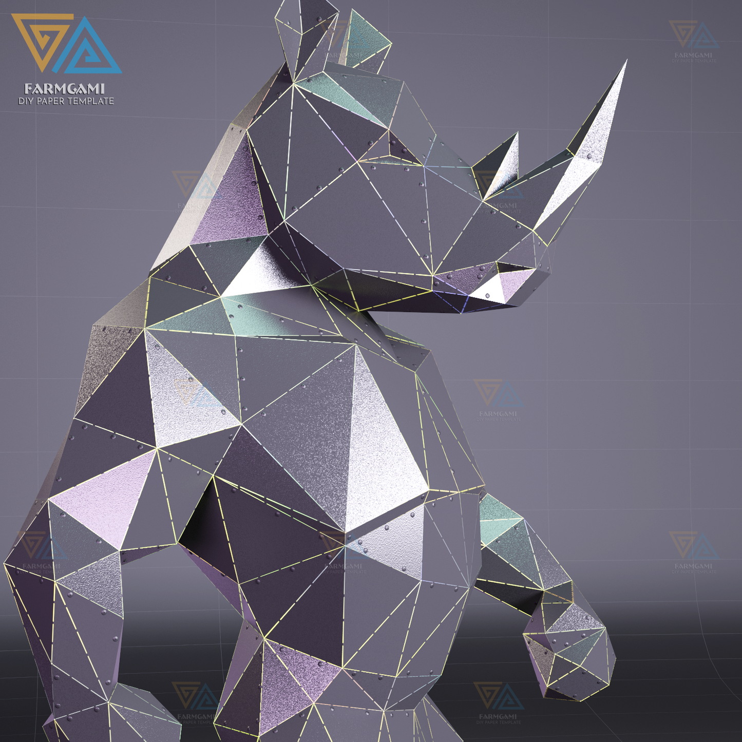 Rhino Warrior DXF File | 3D Metal Laser Cut Template | DIY Animal Soldier Sculpture | CNC Ready Wall Art | Digital Download