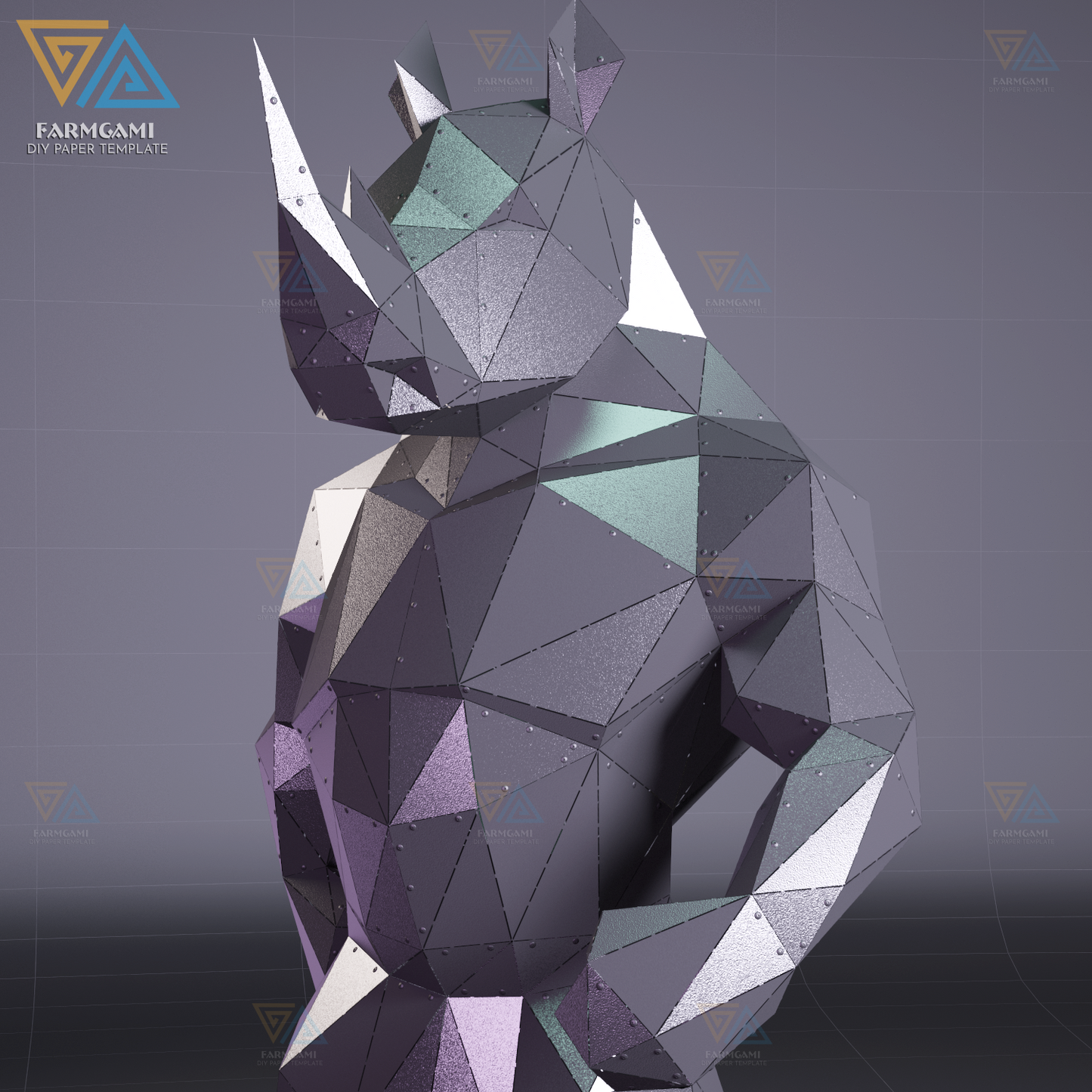 Rhino Warrior DXF File | 3D Metal Laser Cut Template | DIY Animal Soldier Sculpture | CNC Ready Wall Art | Digital Download