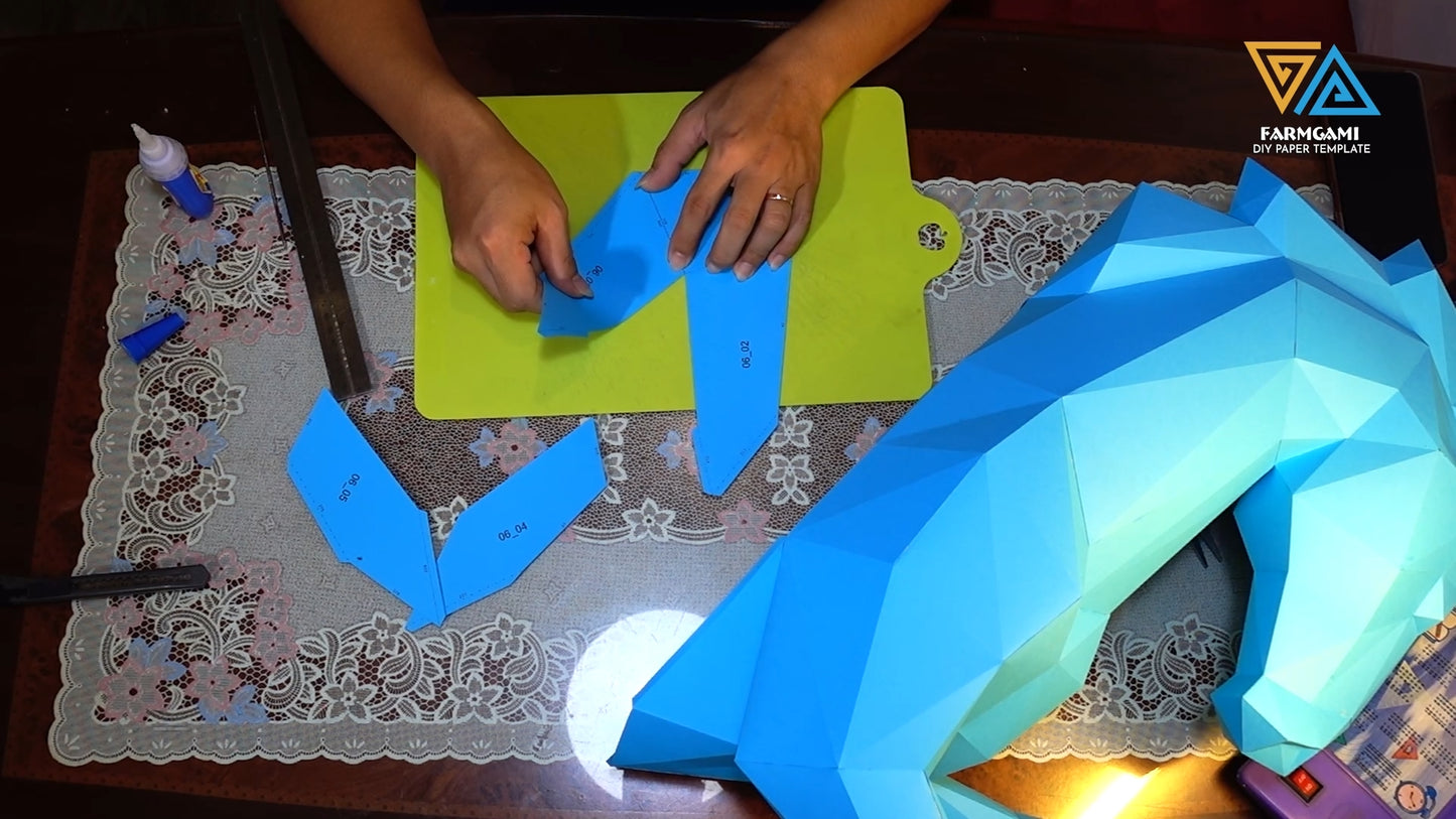 Horse Paper Model template |Horse paper Sculpture |Horse Papercraft Kit DIY 3D Paper Crafts