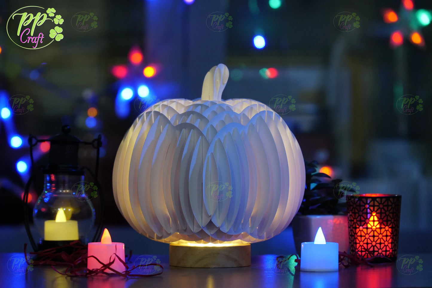 Lonely dummy Pumpkin Light shadow pop up 3D, Cameo, Cricut and Laser cut machine, Halloween night light gift