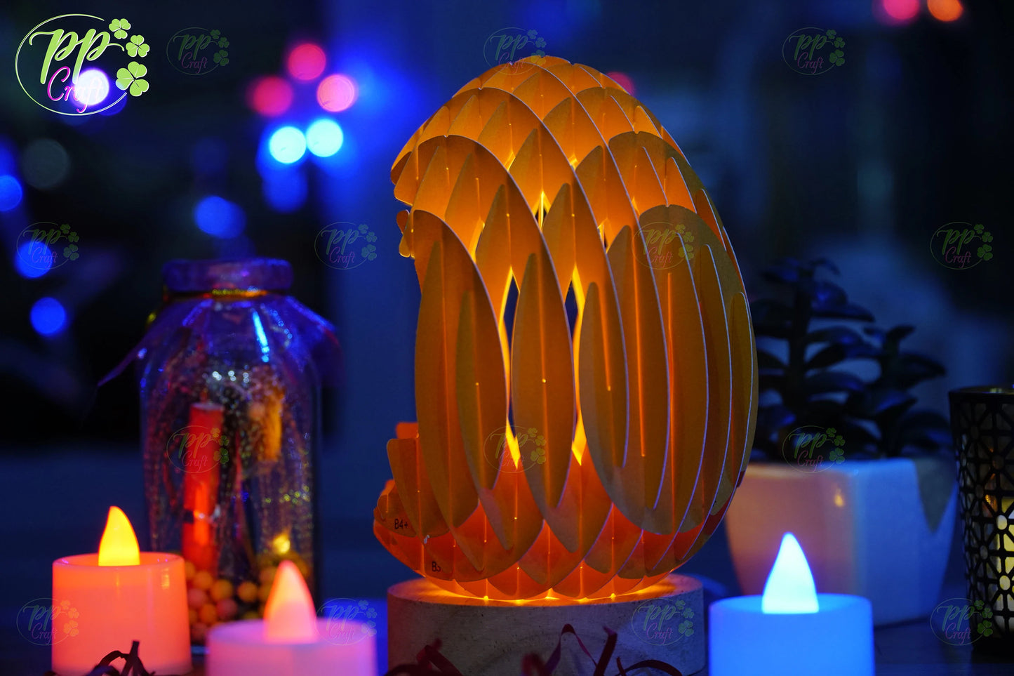 Mini Egg Shadow lightbox Pop Up with Dummy partten SVG for Cameo/Cricut/Laser Machine, Halloween gift Template, DIY Paper Lanterns