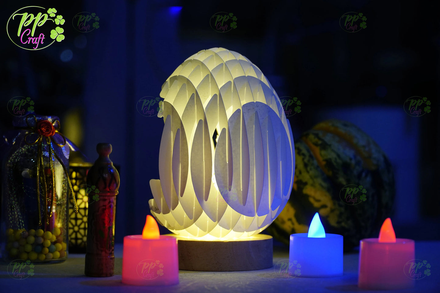 Mini Egg Shadow lightbox Pop Up with Dummy partten SVG for Cameo/Cricut/Laser Machine, Halloween gift Template, DIY Paper Lanterns