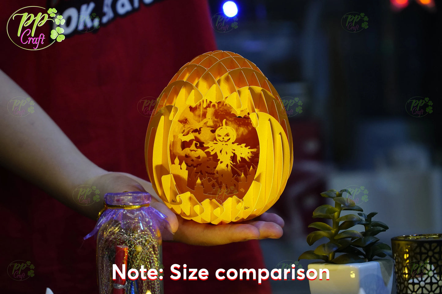 Combo 3 Mini Egg Shadow light Pop Up with the halloween partten SVG for Cricut Machine, Halloween gift Template, DIY Paper Lanterns