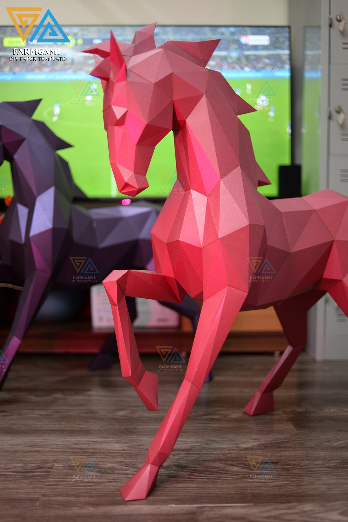 Horse Stand Paper Model Template | Horse Stand Paper Sculpture | Horse Stand Papercraft Kit DIY 3D