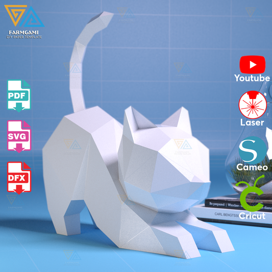 Lazy Cat Paper Model template |Lazy Cat paper Sculpture |Lazy Cat Papercraft Kit DIY 3D Paper Crafts