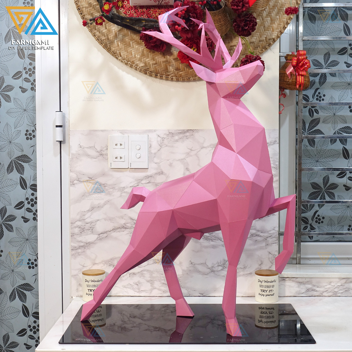 Deer Stand Paper Model Template | Deer Stand Paper Sculpture | Deer Stand Papercraft Kit DIY 3D