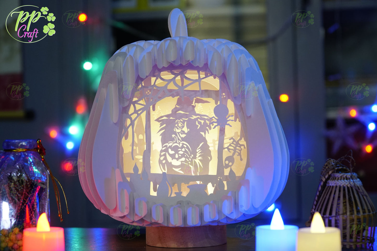 Combo 3 Pumpkin Shadow light Pop Up with the halloween partten SVG for Cricut Machine, Halloween gift Template, DIY Paper Lanterns