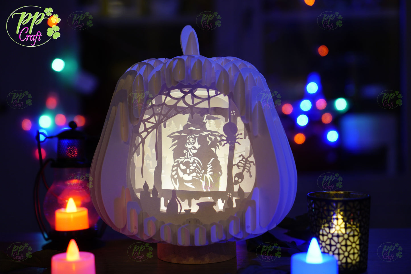 Combo 3 Pumpkin Shadow light Pop Up with the halloween partten SVG for Cricut Machine, Halloween gift Template, DIY Paper Lanterns