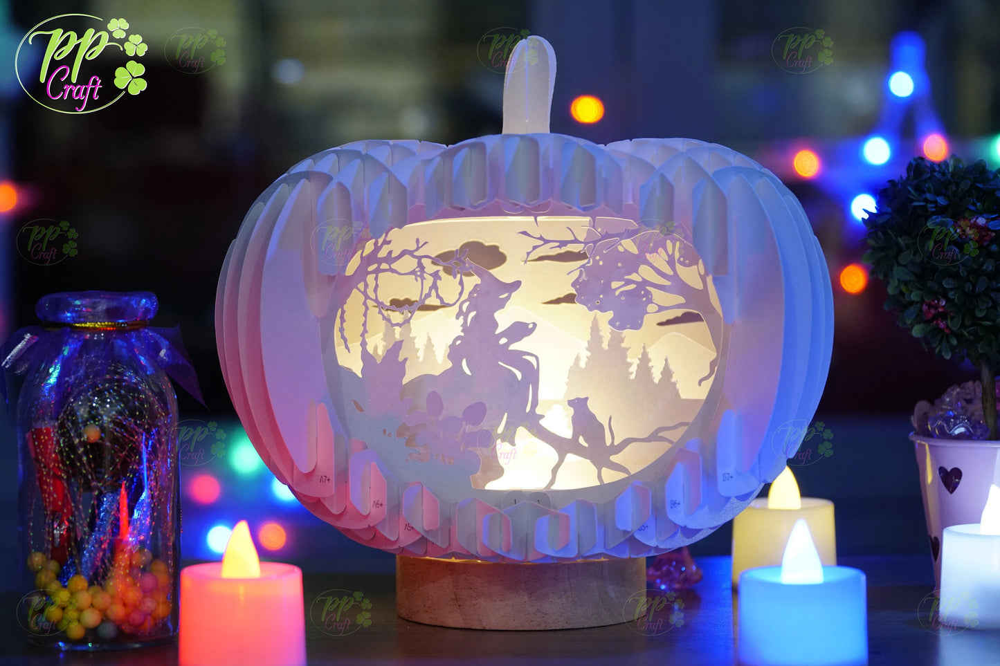 Combo 3 Pumpkin Shadow light Pop Up with the halloween partten SVG for Cricut Machine, Halloween gift Template, DIY Paper Lanterns